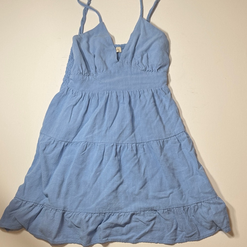 Light Blue Tiered Spaghetti-Strap Sundress